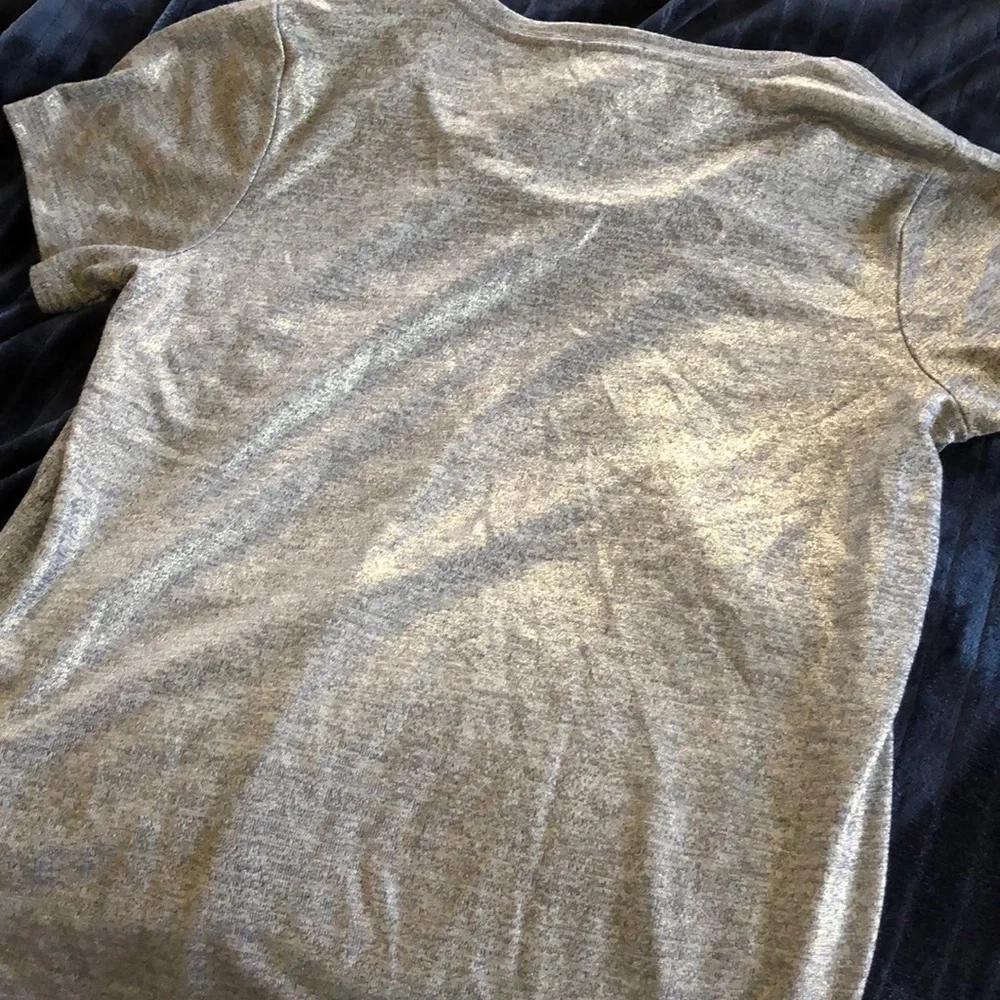 J Crew Liquid Silver Metallic Shirt Soft Reflective‎ Glow Top